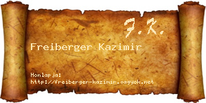 Freiberger Kazimir névjegykártya